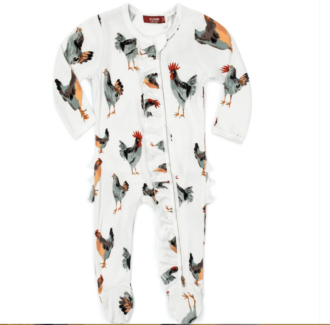 Chicken Organic Cotton Ruffle Footie