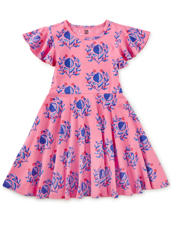 Flutter Sleeve Twirl Dress