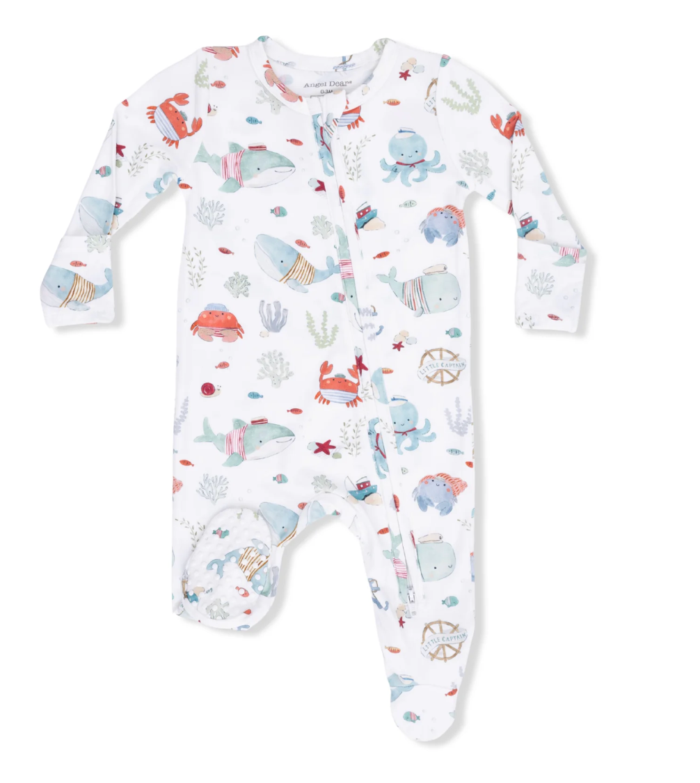 Sailor Sea Creatures 2 Way Zippered Footie