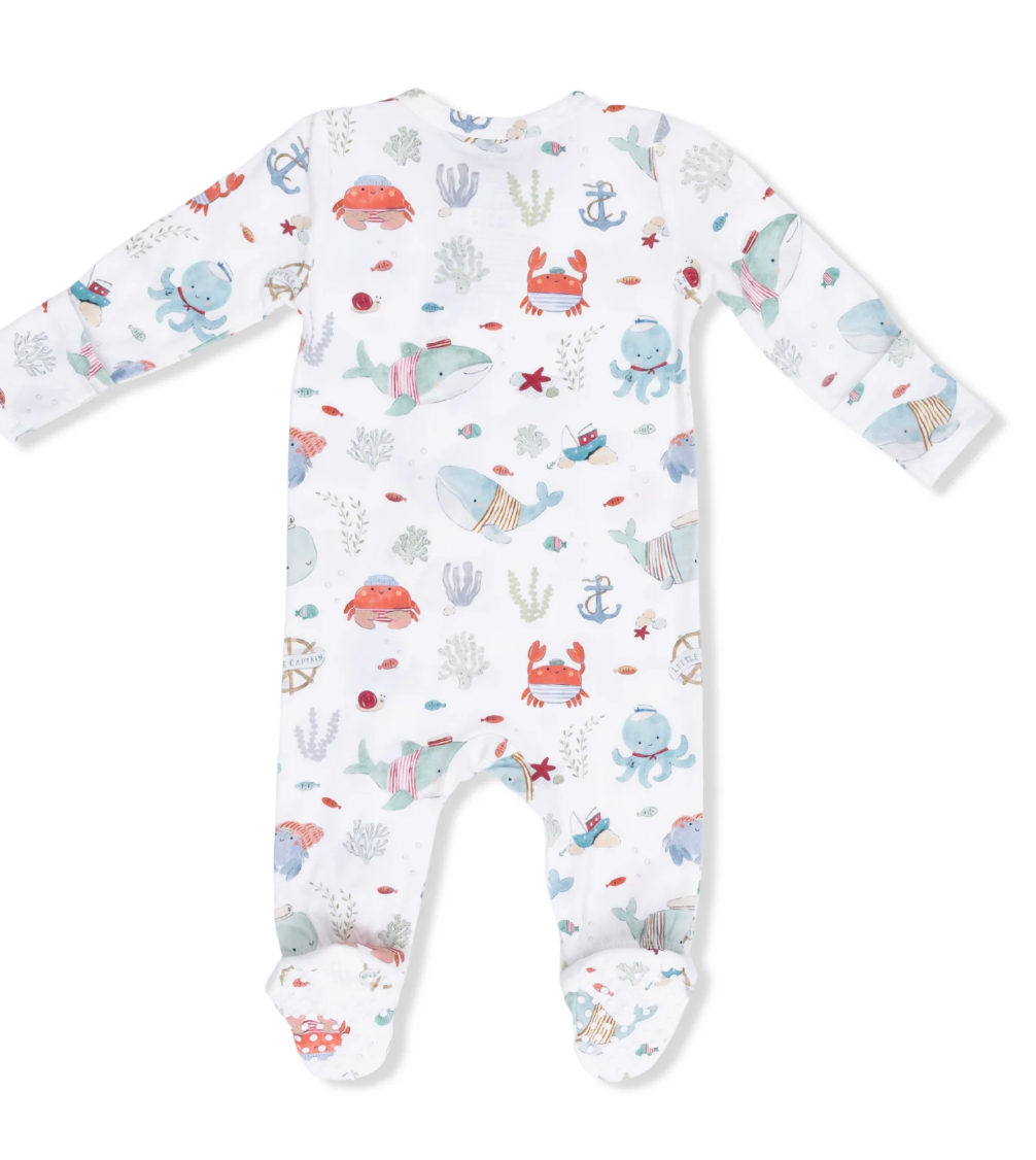 Sailor Sea Creatures 2 Way Zippered Footie