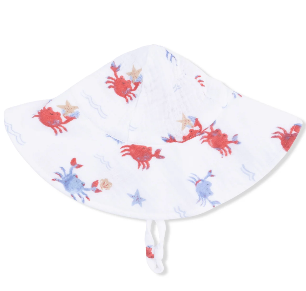 Crayon Crabs Wide Brim Sun Hat