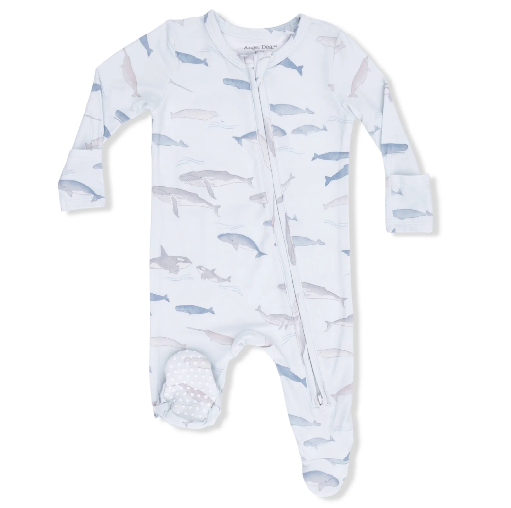 Little Whales 2 Way Zipper Footie