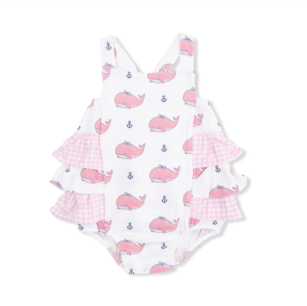 Bubbly Bow Whale Ruffle Sunsuit