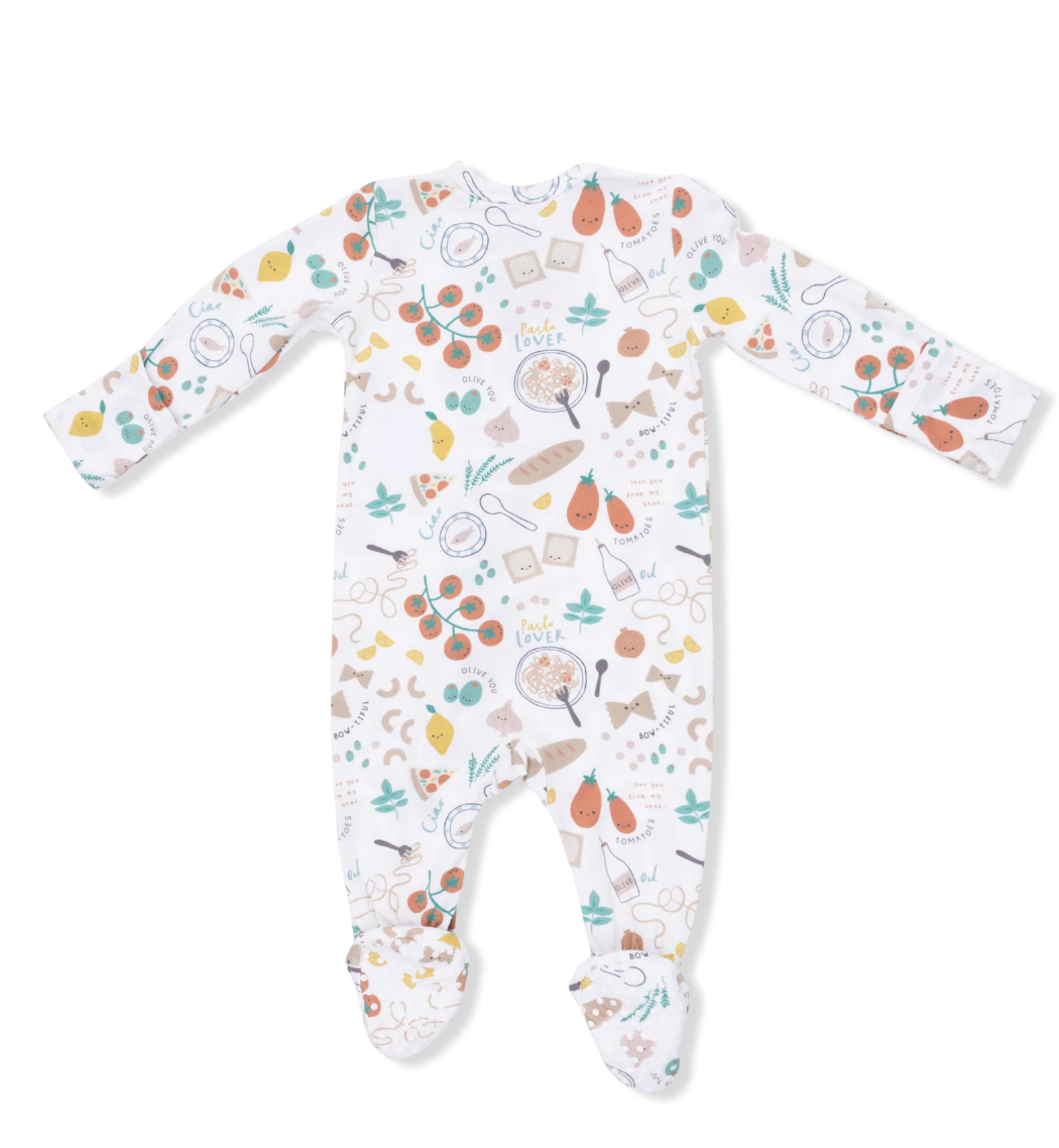 Pasta Lovers Two Way Zipper Footie