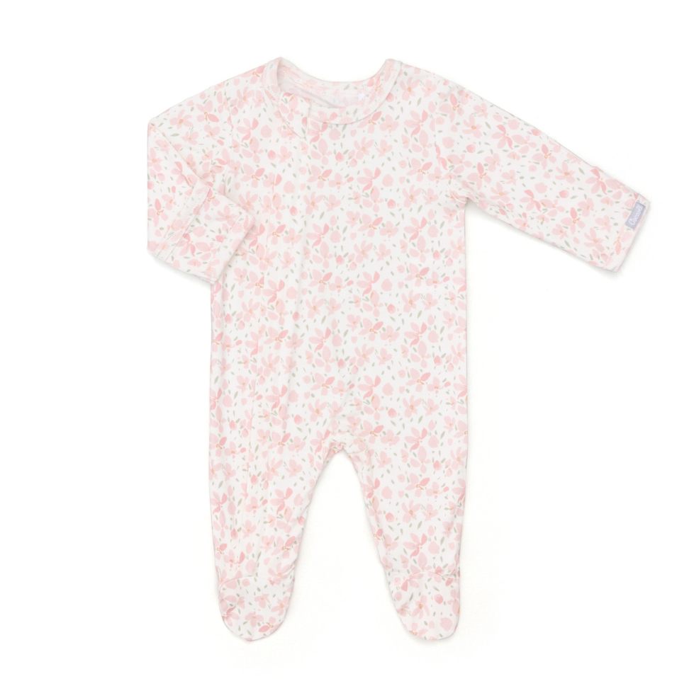 Pink Flower Footie