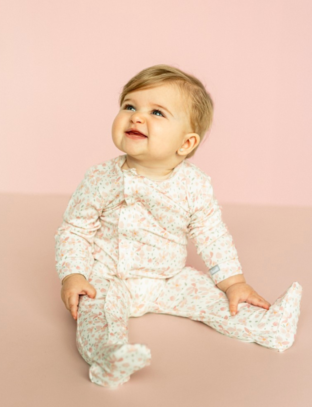 Pink Flower Footie