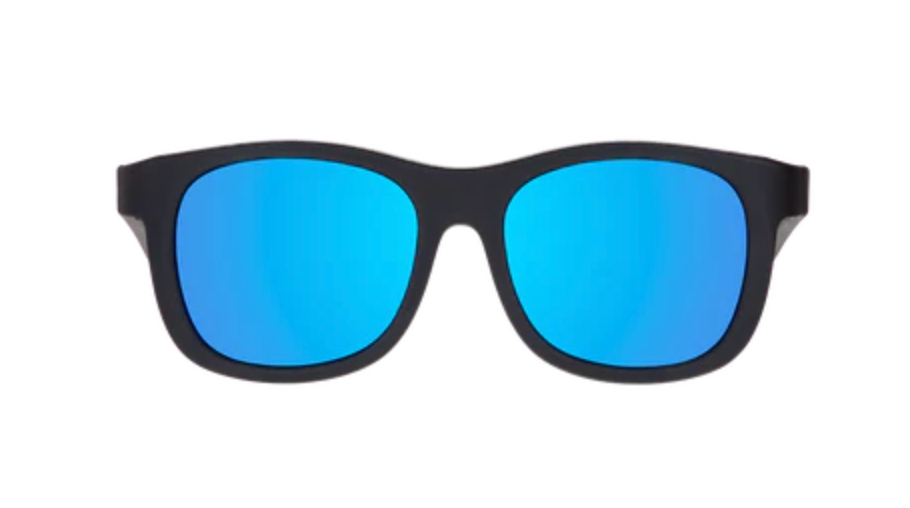 Jet Black Navigator | Polarized Cobalt Blue Mirrored Lenses