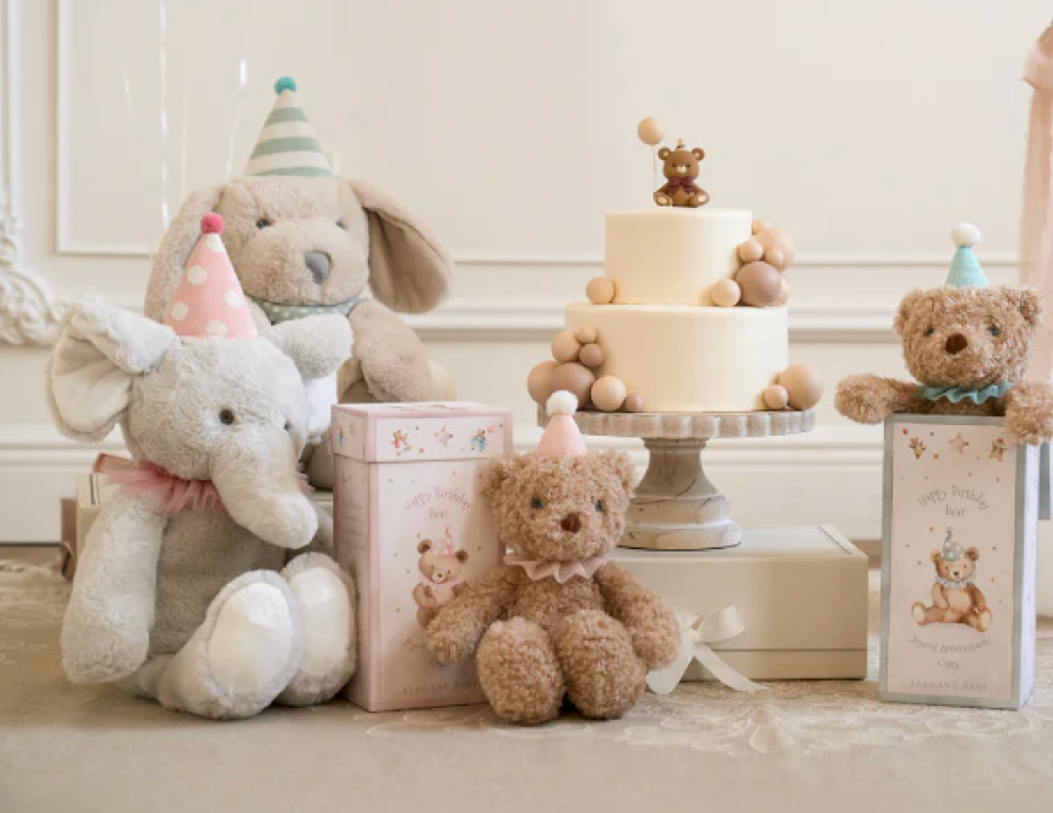 Pink Birthda Bear Plush Toy