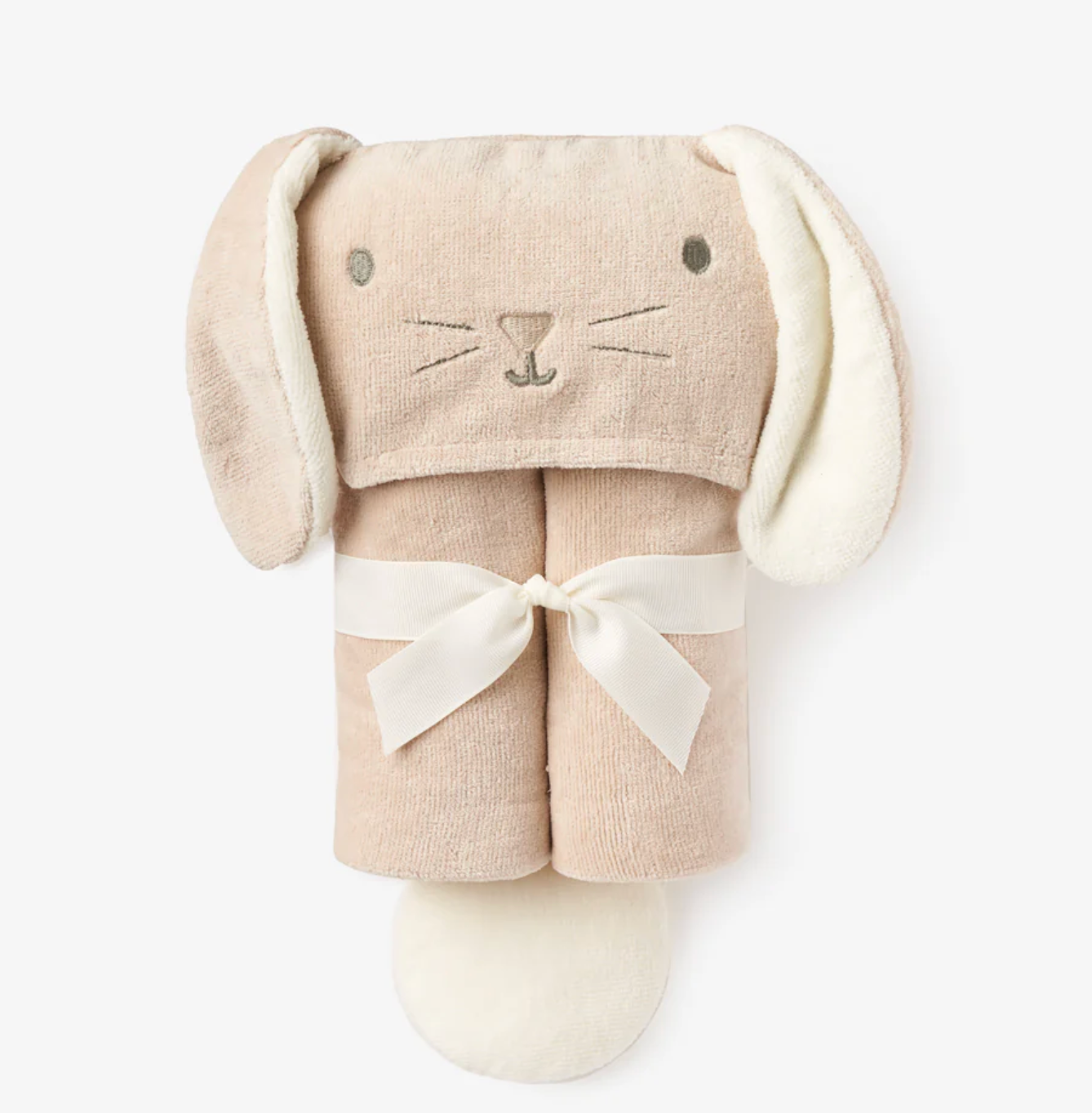 Taupe Bunny Hooded Baby Bath Wrap