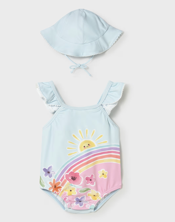 Newborn Girl 2 Piece Swimming Suit Set
