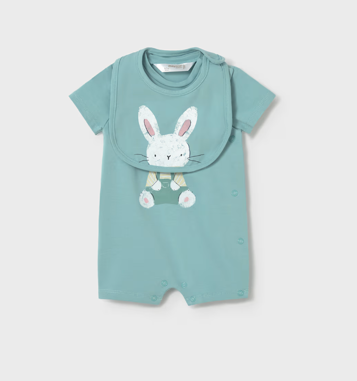 Newborn Boy Romper with Bib