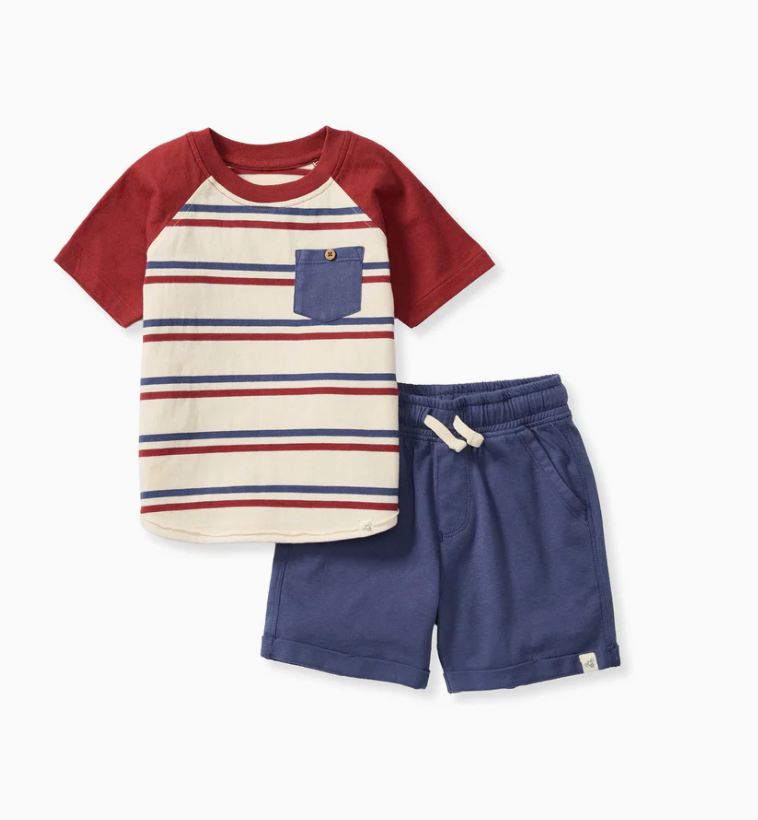 USA Stripe Boy Tee & Shorts