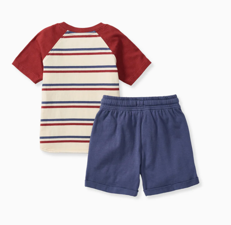 USA Stripe Boy Tee & Shorts