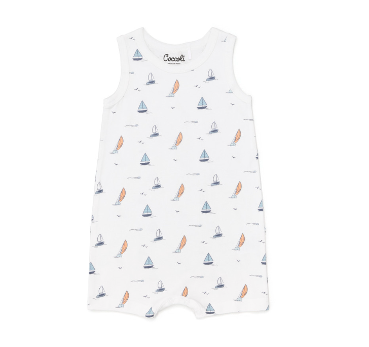 Boys Sleeveless Boat Romper