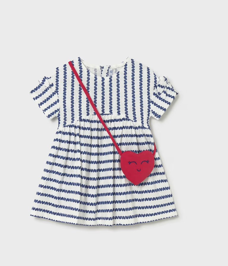 Striped Dress with Cross Body Bag