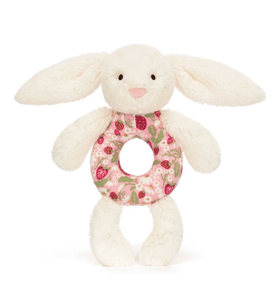 Blossom Cream Bunny "Berry" Ring Rattle