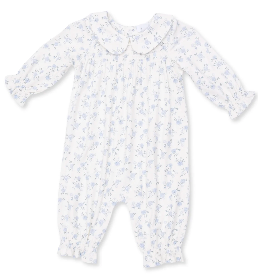 Rose Smocked Long Sleeve Romper