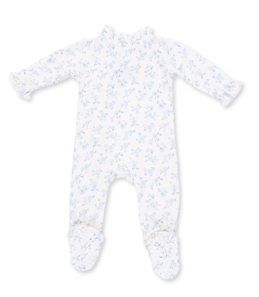 Kimono Ruffle Snap Footie - Rose Briar