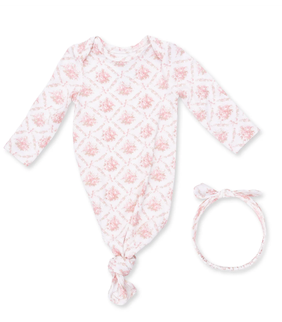 Knotted Gown and Headband - Rose Bow