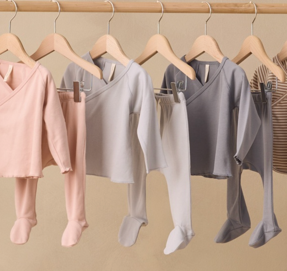 Quincy Mae Wrap Top + Footed Pant Set -