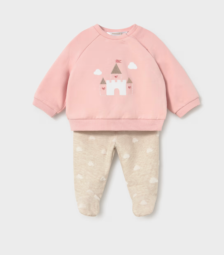 Newborn Girl Pants and Sweatshirt Set