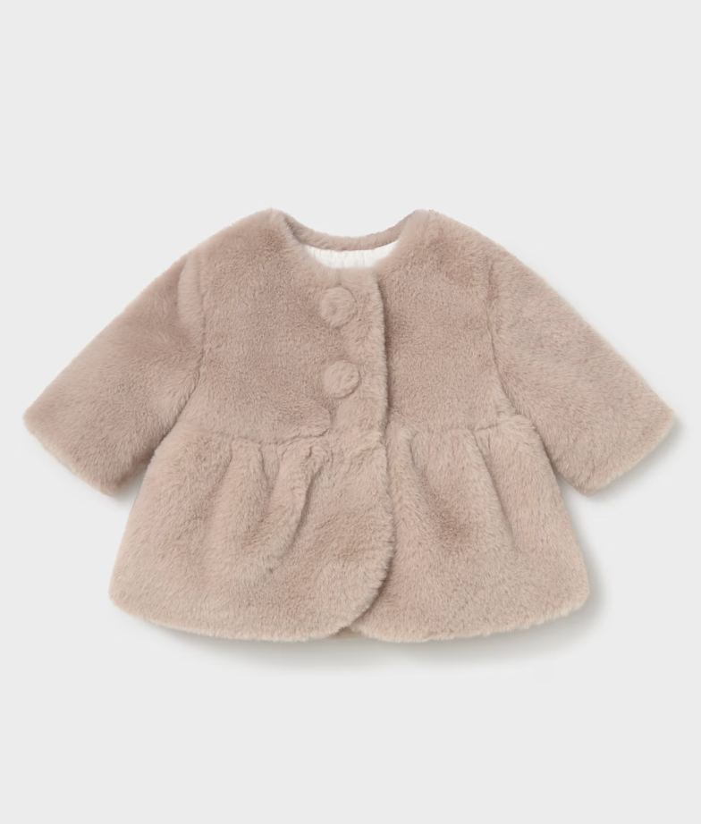 Newborn Girl Faux Fur Coat