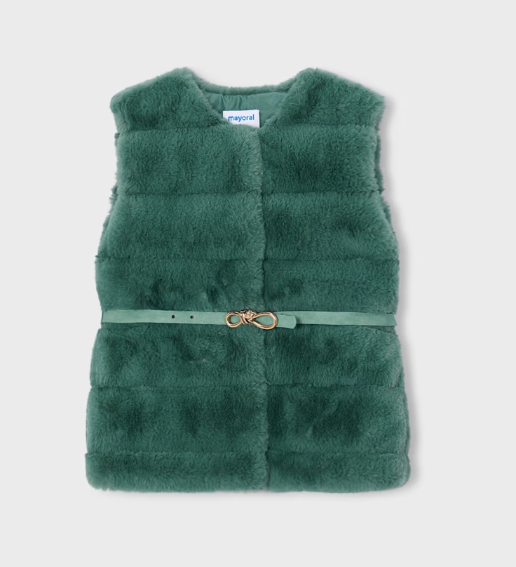 Faux Fur Belted Vest