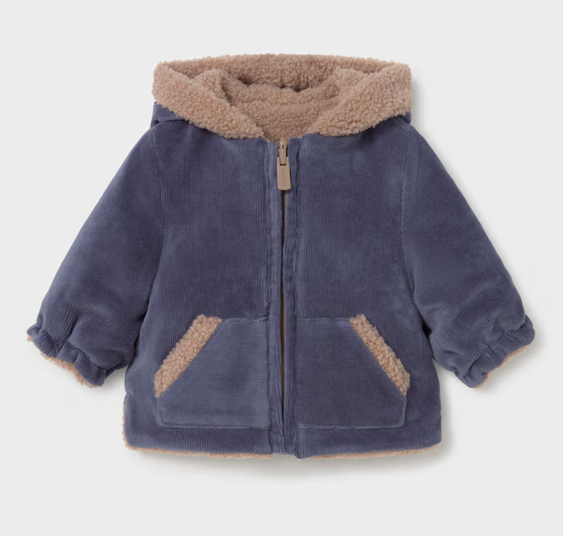 Reversible Fur and Corduroy Coat