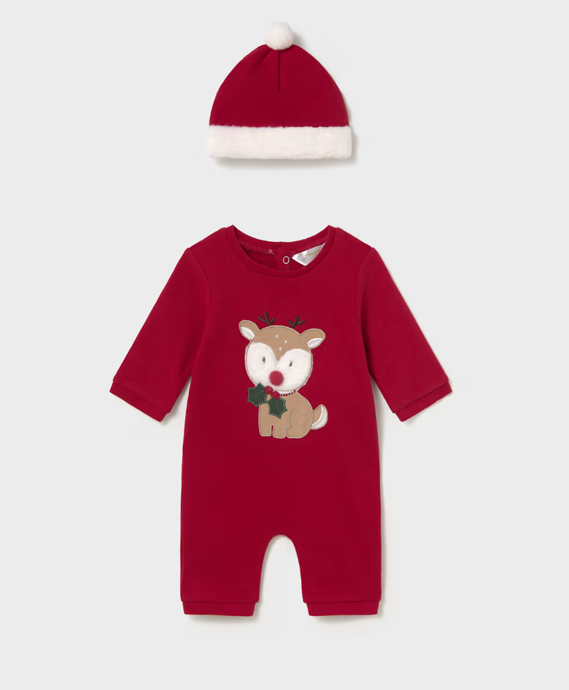 Baby Reindeer Christmas Outfit with Hat