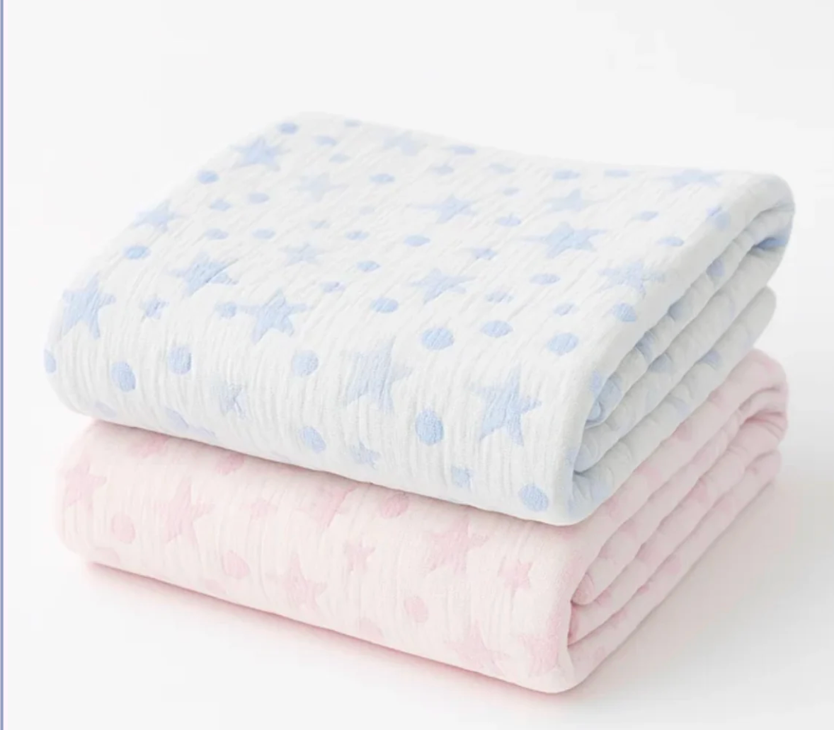 Stars and Dots Reversible Baby Blanket
