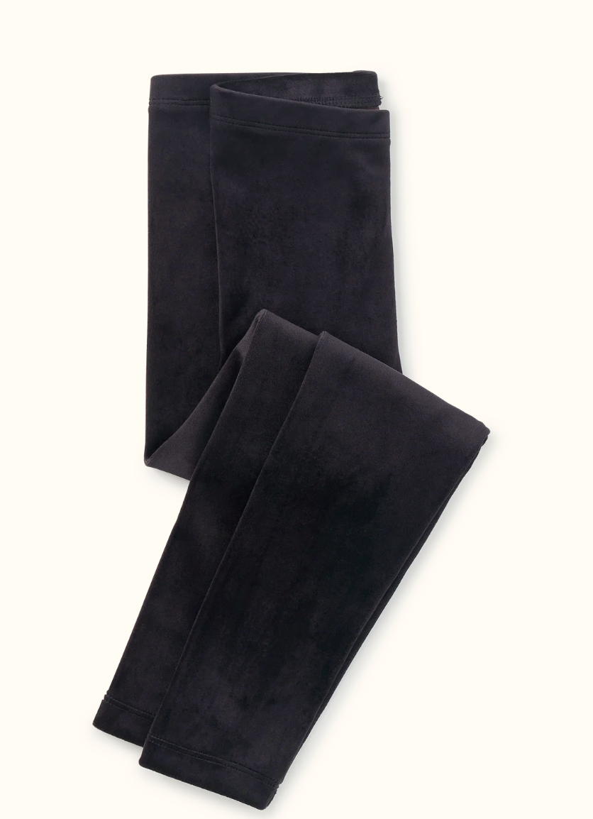 Velour Black Leggings