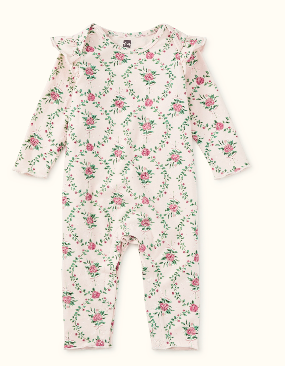 Little Girl Wallpaper Floral Romper