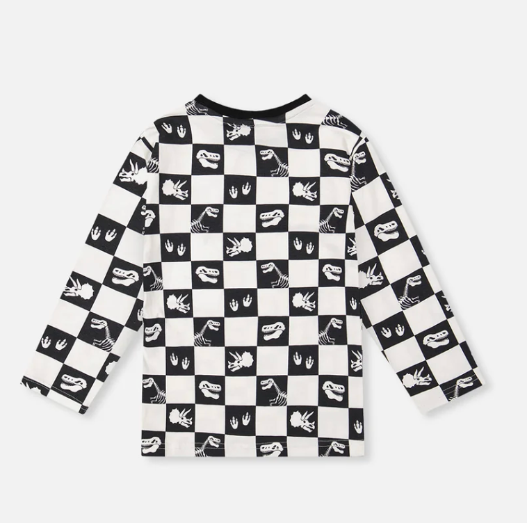 Dino Checkered Long Sleeved Tee