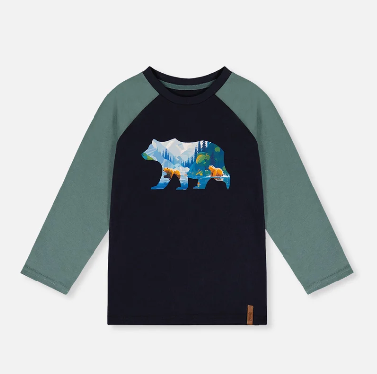 Raglan T-Shirt Dark Blue and Green