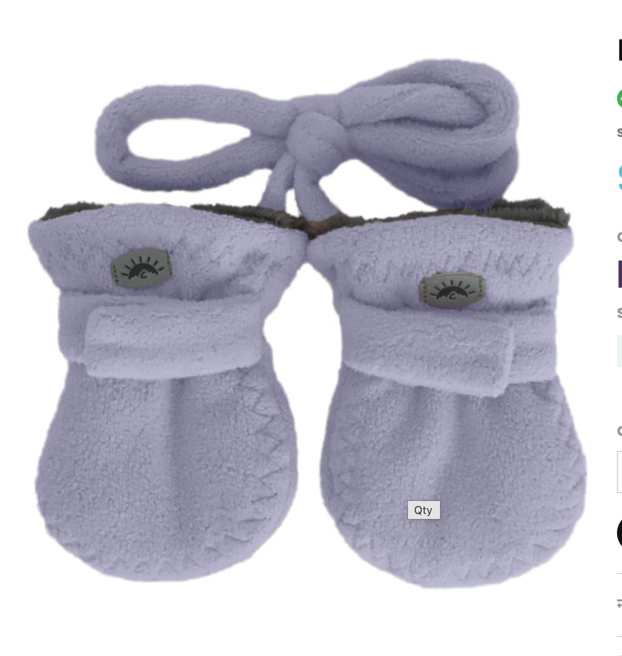 Fleece Mitten with Cord
