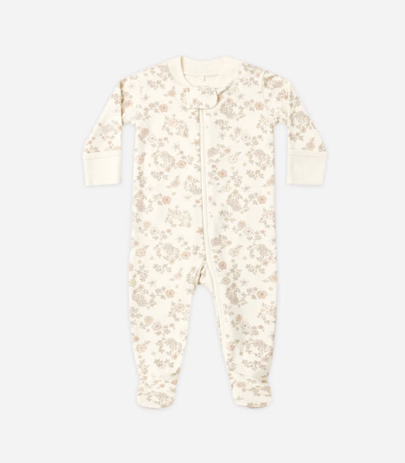 Zip Long Sleeve Sleeper Footie Floral F+V