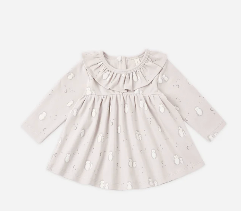 Ruffle Collar Jersey Dress