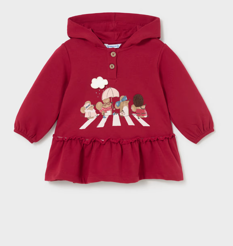 Hooded Ruffle Dress