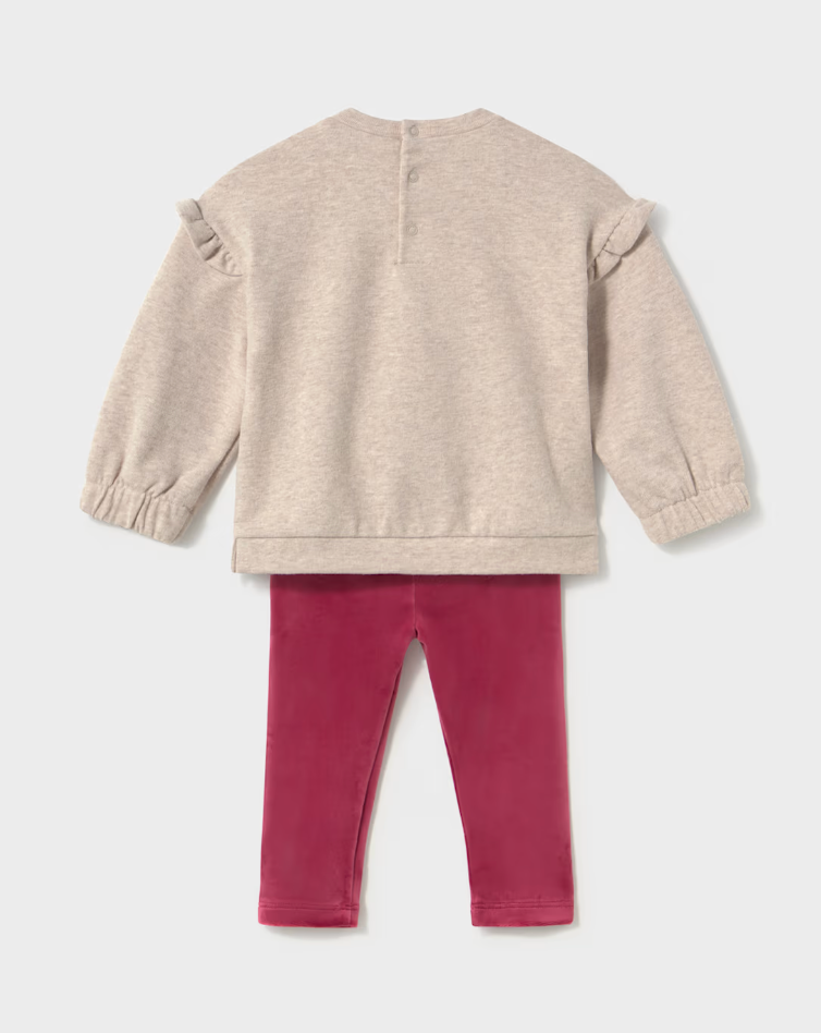 Baby Sweatshirt and Velvet Leggings Set
