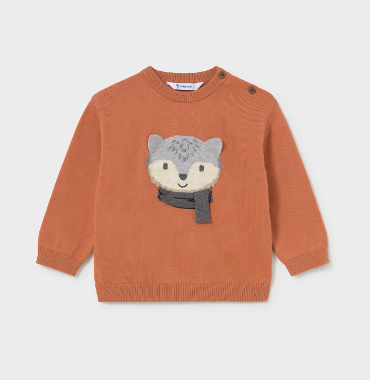 Intarsia Sweater with Fox