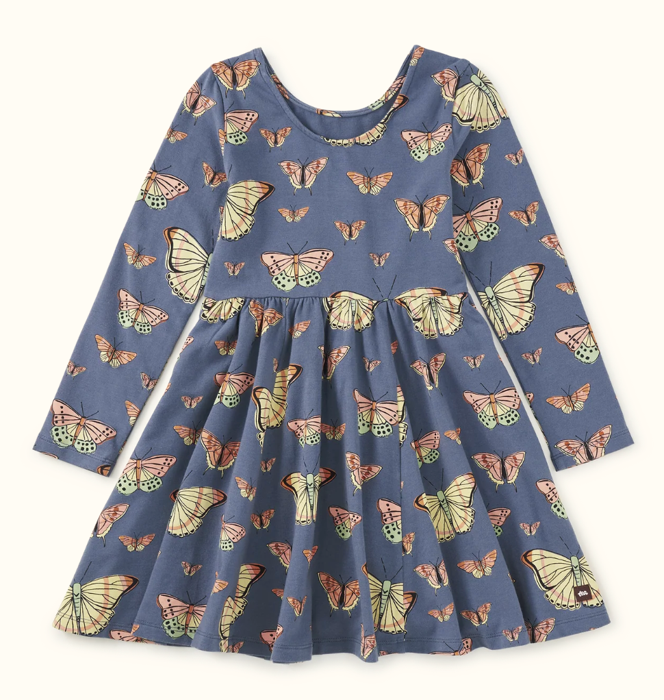 Skyfield Butterflies Print Ballet Dress
