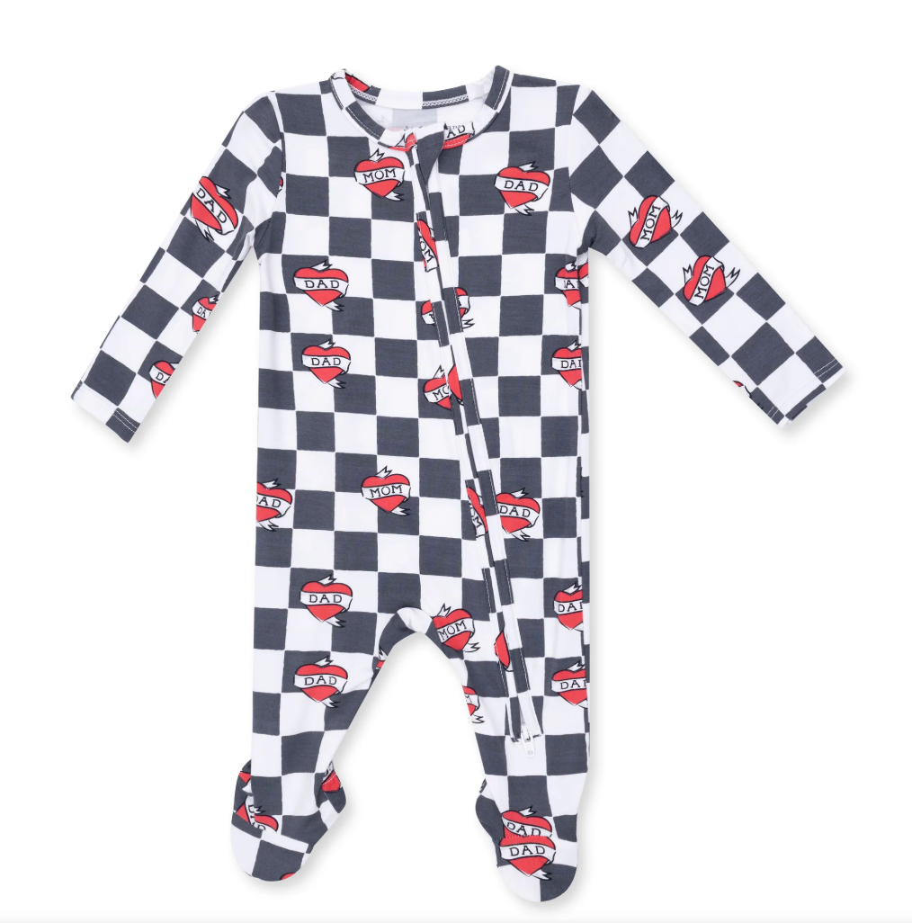 2 Way Zipper Footie - Mom and Dad
