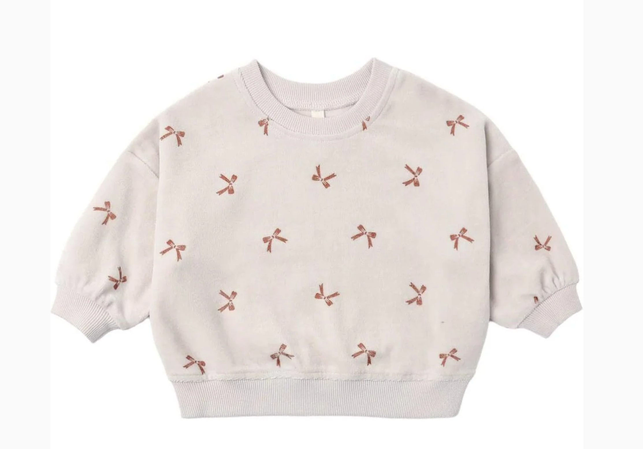 Velour Relaxed Sweatshirt & Sweatpant Set - Red Bows