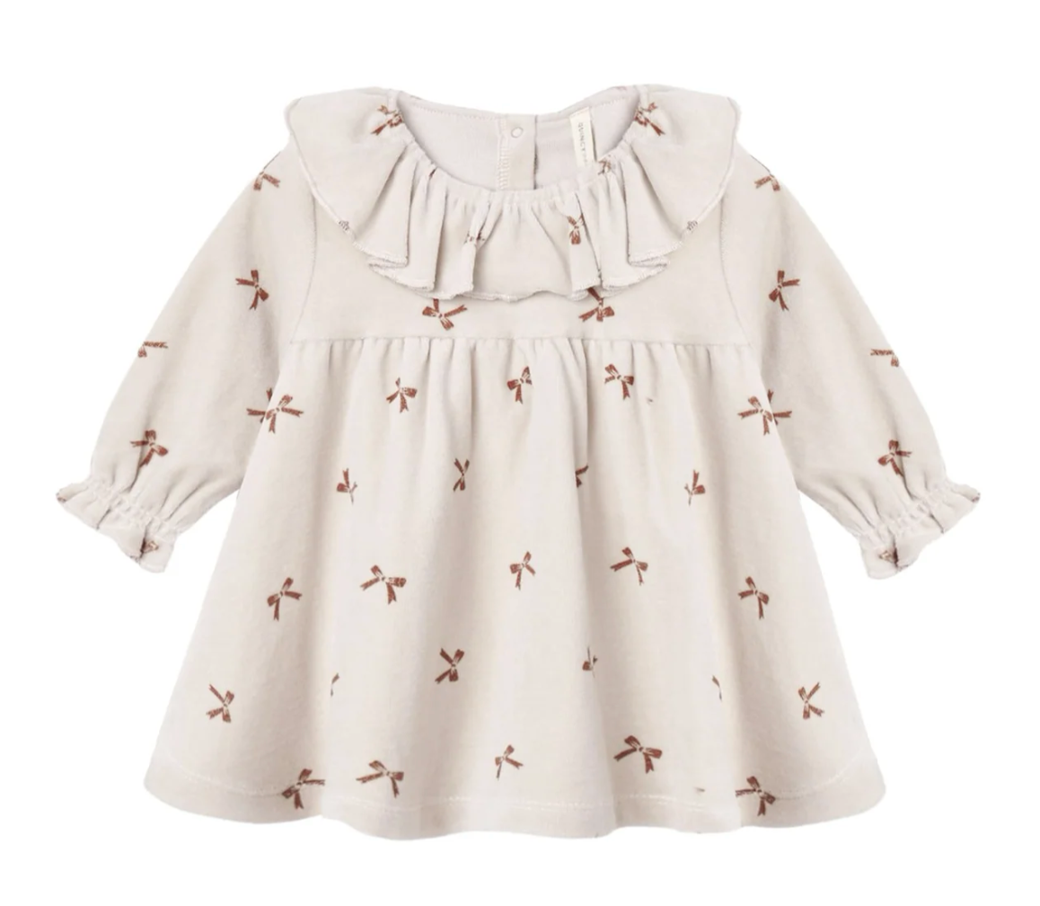 Velour Red Bows Dress with Bloomers