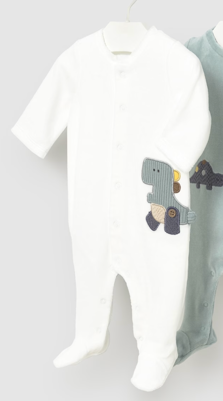 Newborn Boy Velour Footie