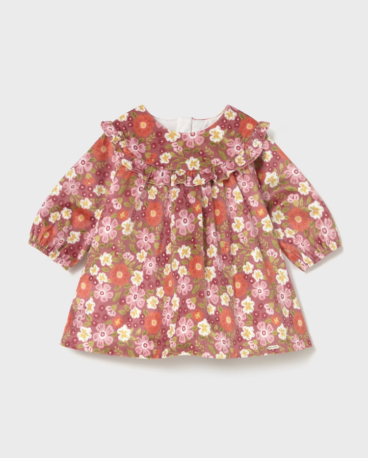 Newborn Girl Printed Velvet Dress