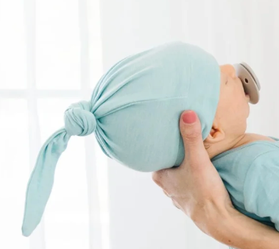 Copper Pearl Top Knot Hat