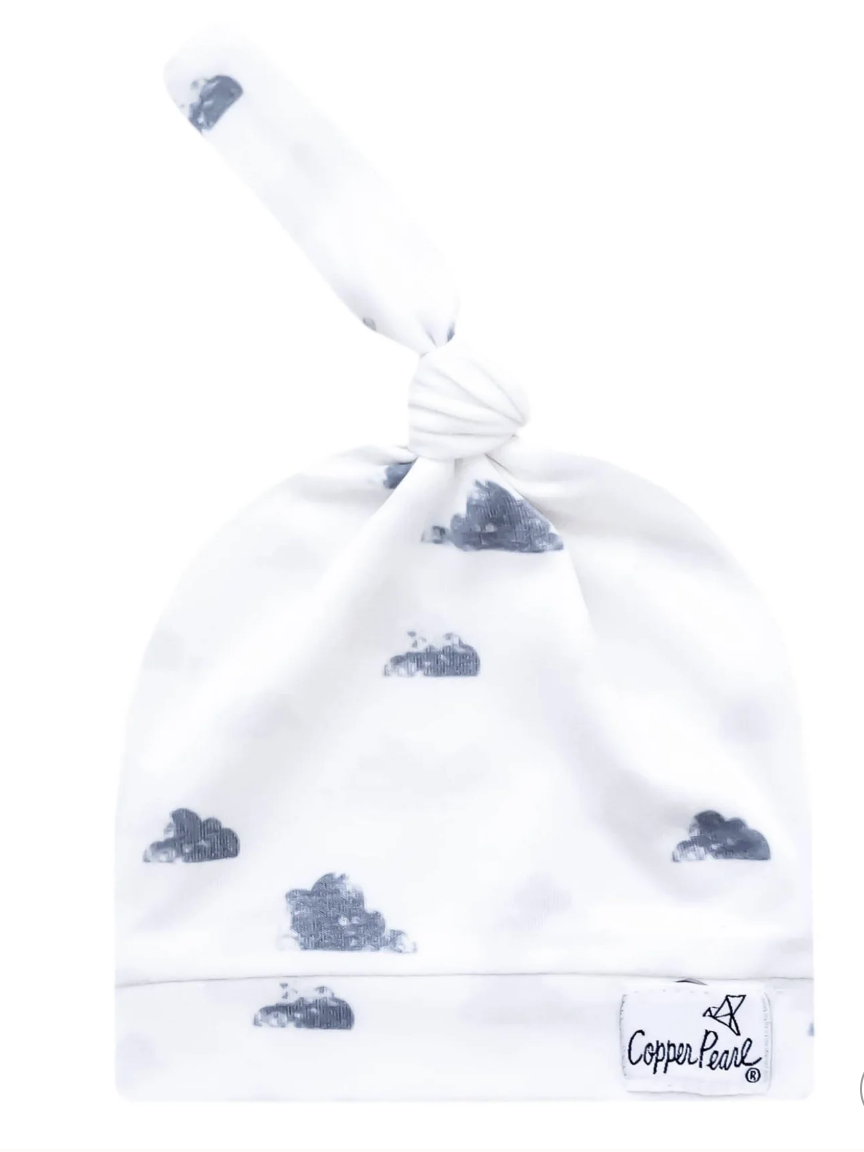 Copper Pearl Top Knot Hat