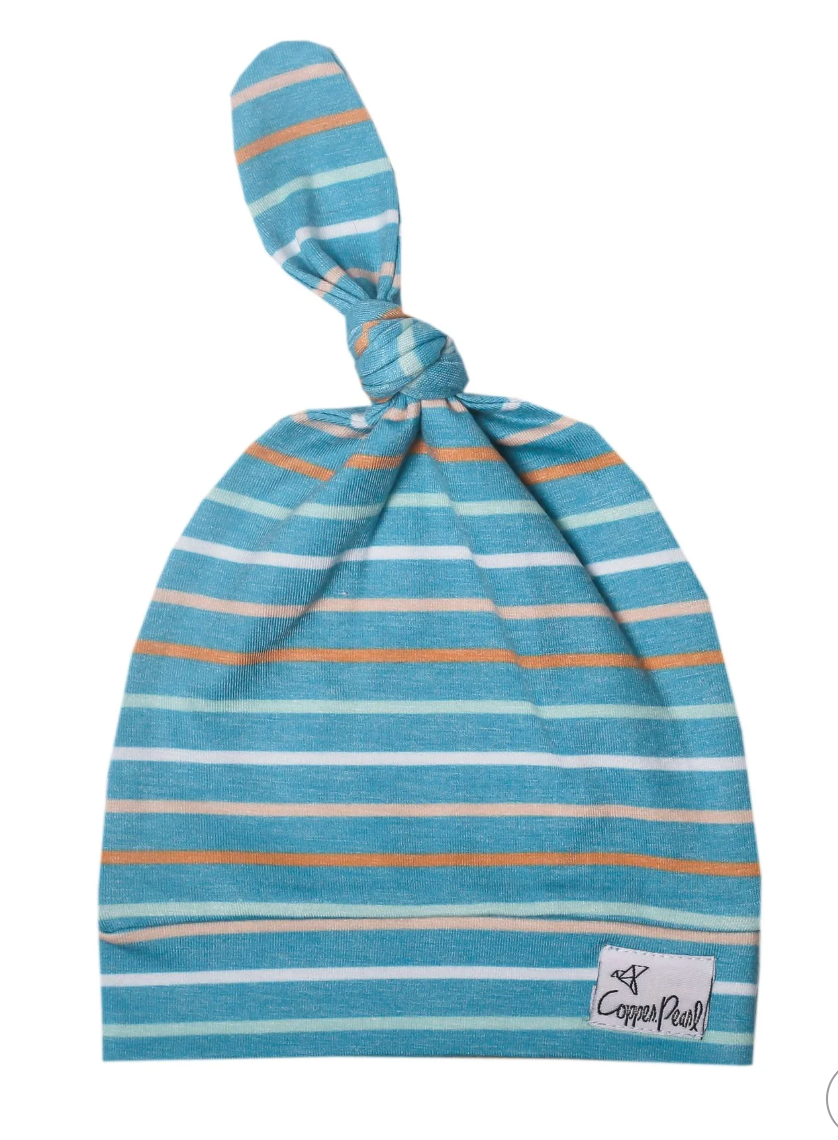 Copper Pearl Top Knot Hat