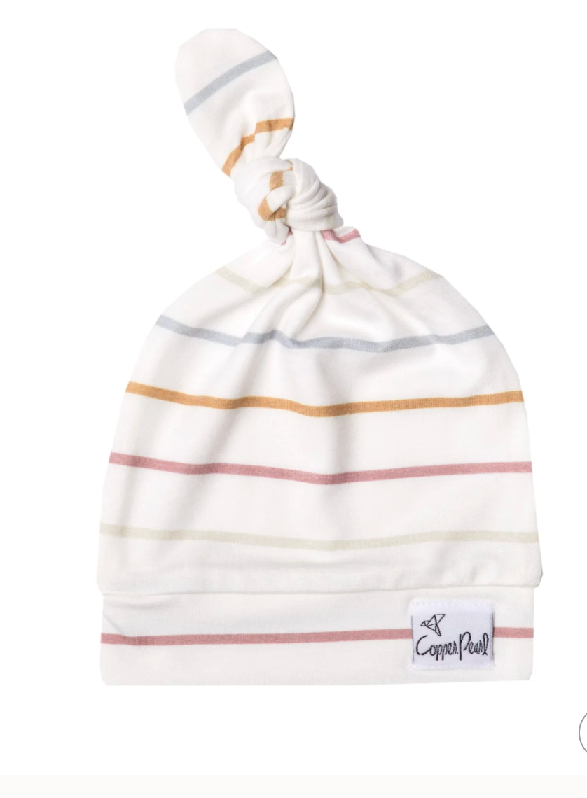 Copper Pearl Top Knot Hat